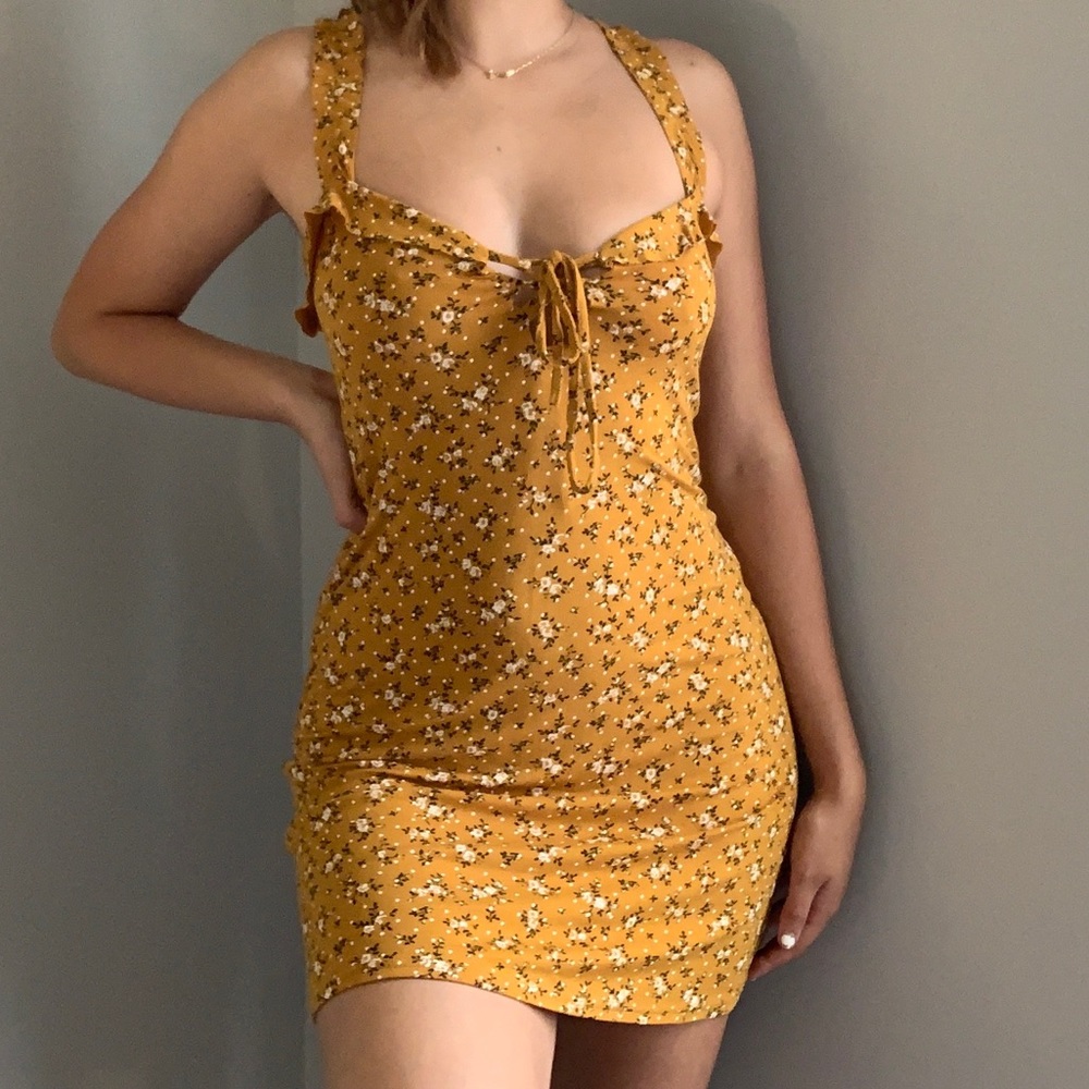 2 for $15 Women's Yellow Summer Floral Dress